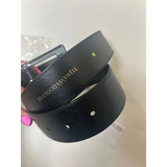 Brandon Maxwell Lucite Buckle Leather Belt Black Size Medium NWT m41531584286_1.jpg main image 4